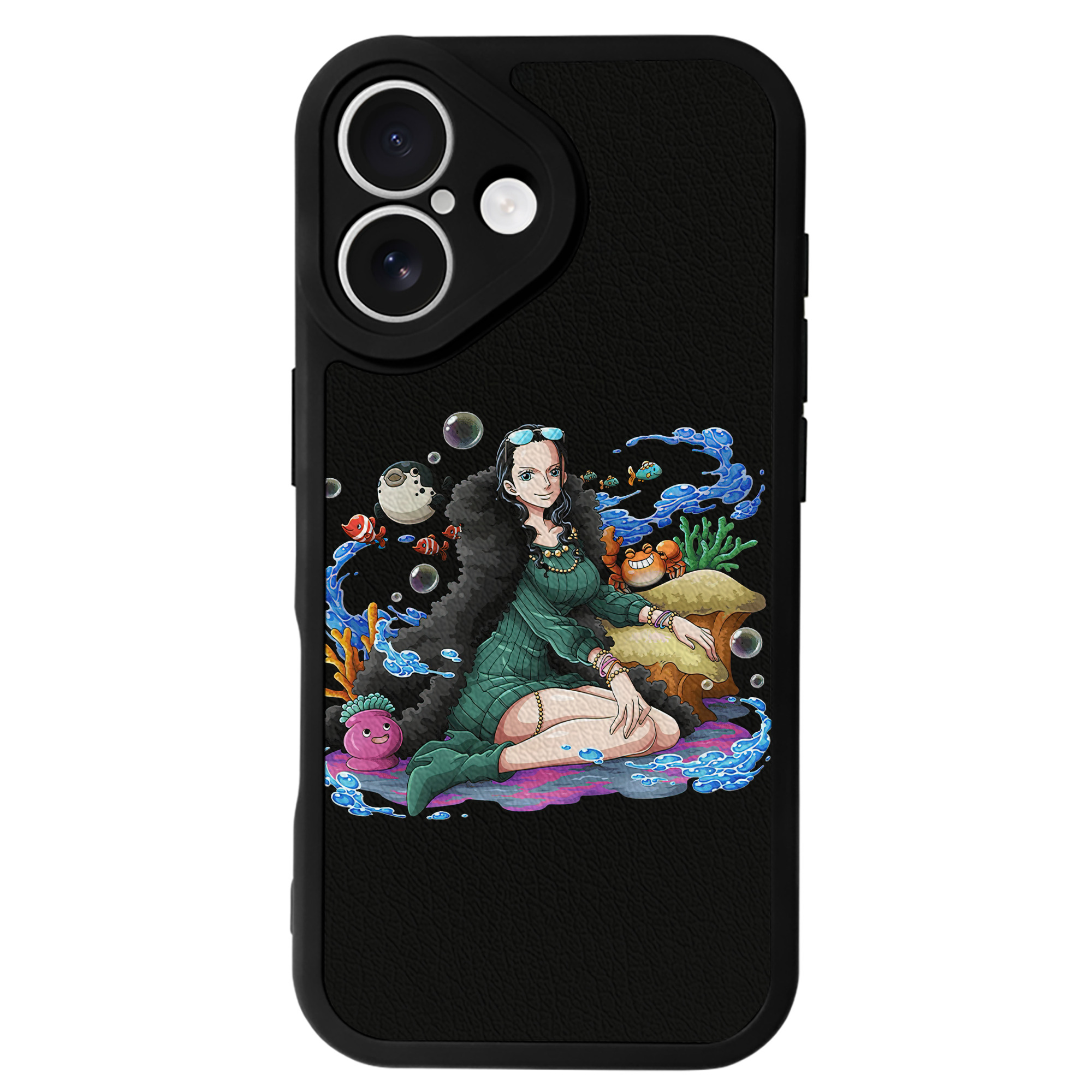 （画像用） ワンピース ニコ・ロビン ONE PIECE Nico Robin 【iPhone 16シリーズ対応】シリコンスマホケース（レザー調） 材質：シリコン
